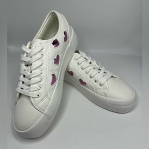 NWT Sincerely Jules Pink Heart Sneakers Women’s Size 8